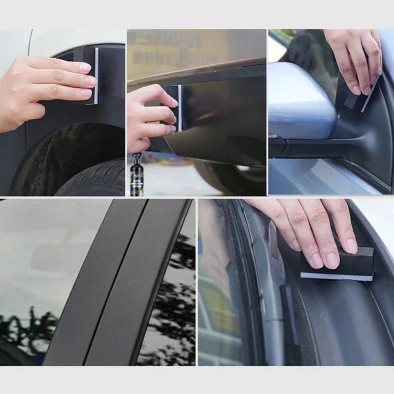 Plastic Restorer HGKJ S24 Coating For Auto Plastic Trim Rubber Renovator Repair Clean Gloss Black Shine Seal Brighten Retread 3