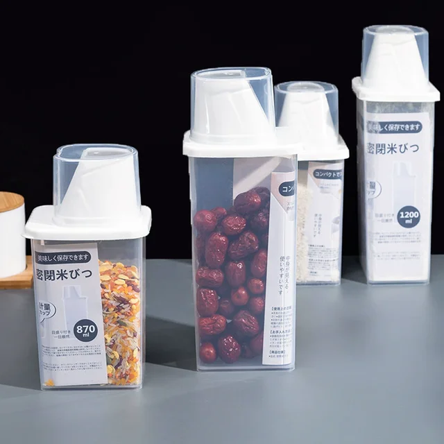 Contenitore per alimenti in stile giapponese sigillato a prova di insetti e a prova di umidità, serbatoio per cereali, cucina, smistamento, scatola per la conservazione del riso 2