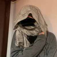 Worn Warrior Sle Fringed Scarf Men's Autumn Winter Faion Accory Y2K Trendy oulder Wrap n Decorative Long Rect...