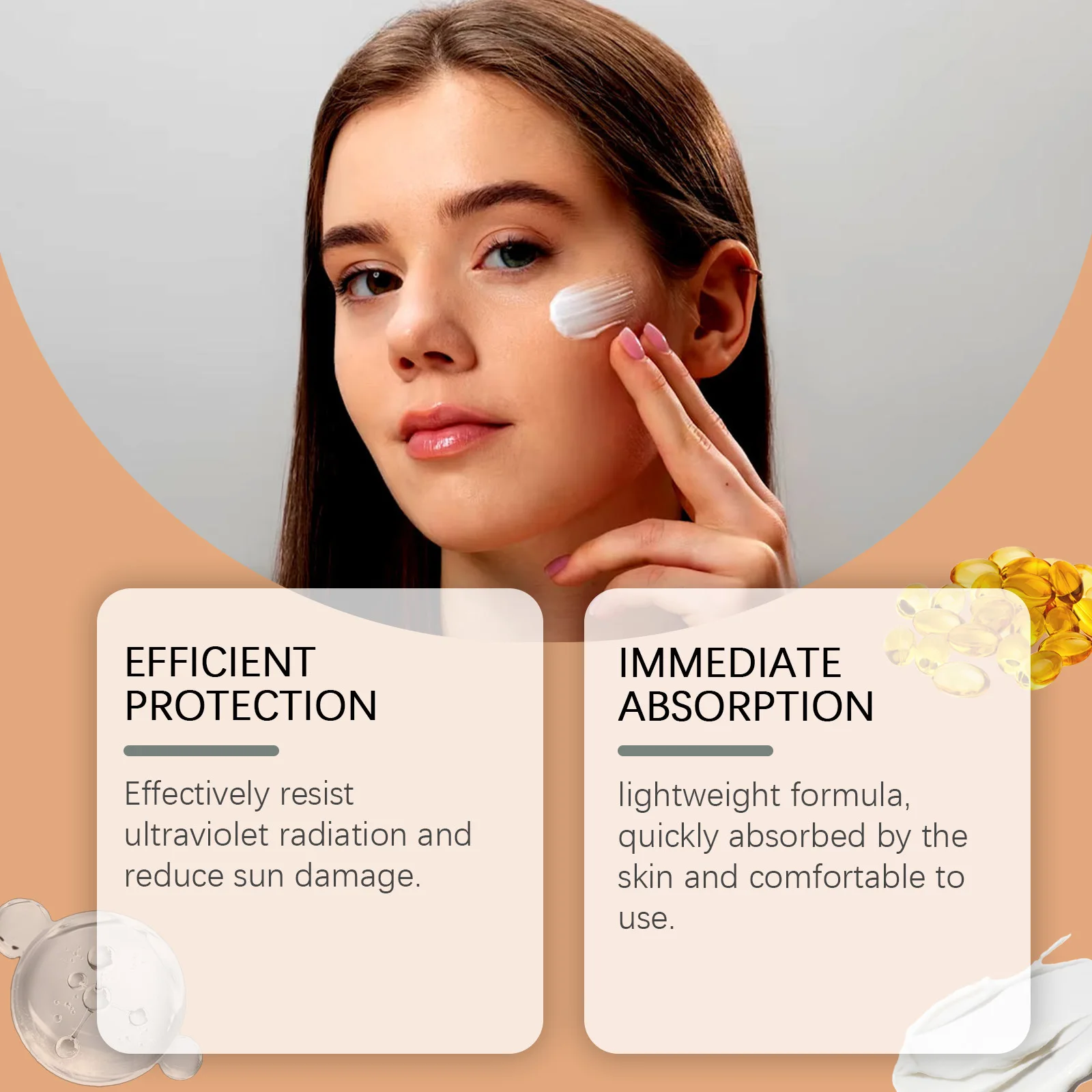 EELHOE Sun Face Protection Sunscreen Spf50 Oil Control Anti Oxidant Moisturizing Skin Brightening Nicotinamide Sunscreen Cream