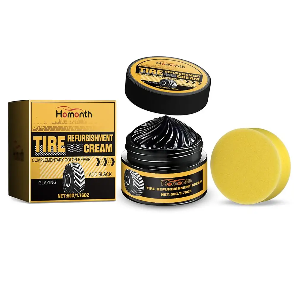 Tire Coating Paste Creative Car Tire Retreading Cleaning Cream Paste Car Maintenance Brightener Agent Shiny Polishing R4E8 tire polishing paste