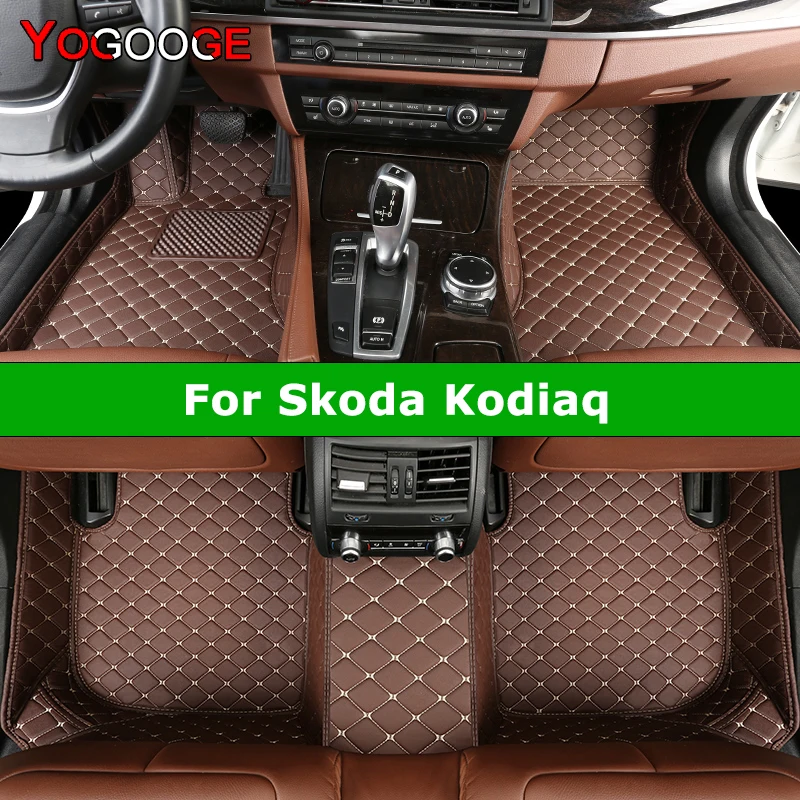 

YOGOOGE Custom Car Floor Mats For Skoda Kodiaq Auto Carpets Foot Coche Accessorie