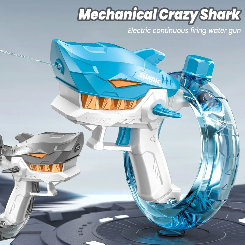 

Electric Water Gun for Kids Cartoon Shark Watergun Automatic Squirt Fast-Fill Water Blaster Toy Summer Outdoor Play Water Toys