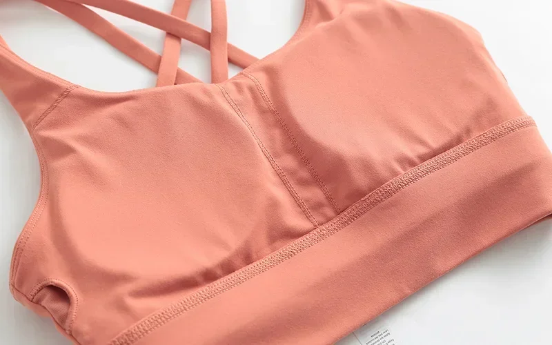 Lemon Energy Longline Bra Sexy Padded Criss Cross Back Fitness Running Tops Sweat-wicking Medium Support Workout Yoga Bras Logo