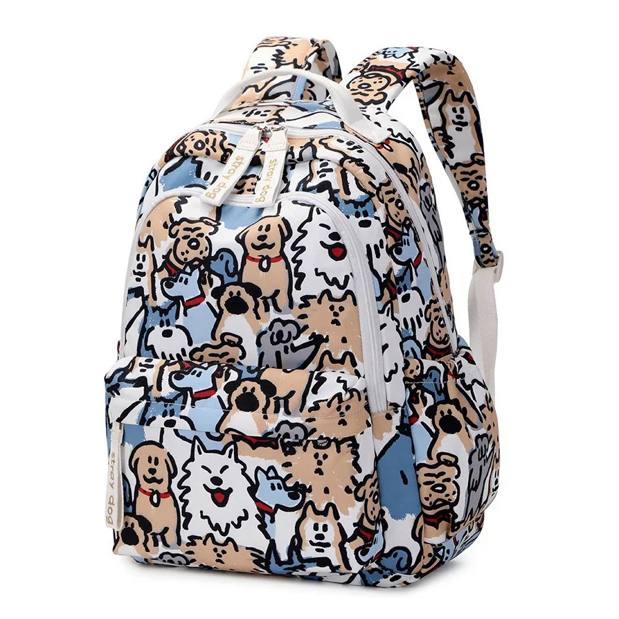 School Bags for Girls Cute Dog Bear Print Backpack Women Teen 2024 Kawaii Backpacks for Students Boy Cartoon Mochila Sac A Dos 3