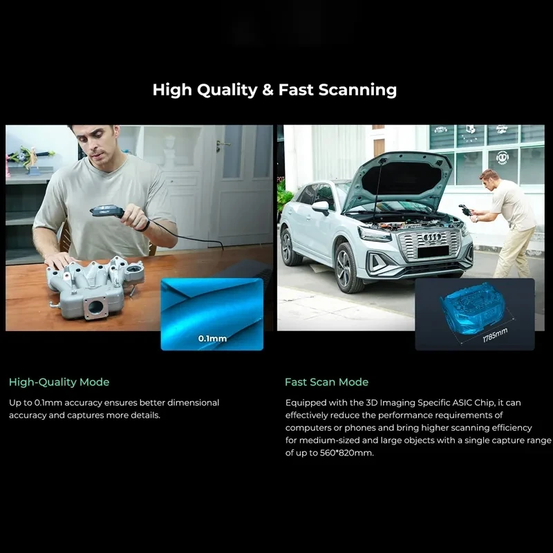 Creality CR-Scan Ferret Pro 휴대용 핸드헬드 3D 스캐너, 손떨림 방지 추적, 듀얼 모드, 빠른 스캐닝, 0.1mm 정확도, 최신