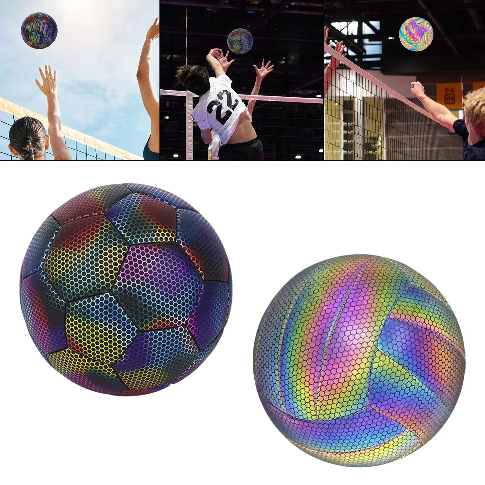 Holographic Reflective Soccer Ball EVA Size 5 for Kids Adults Competition