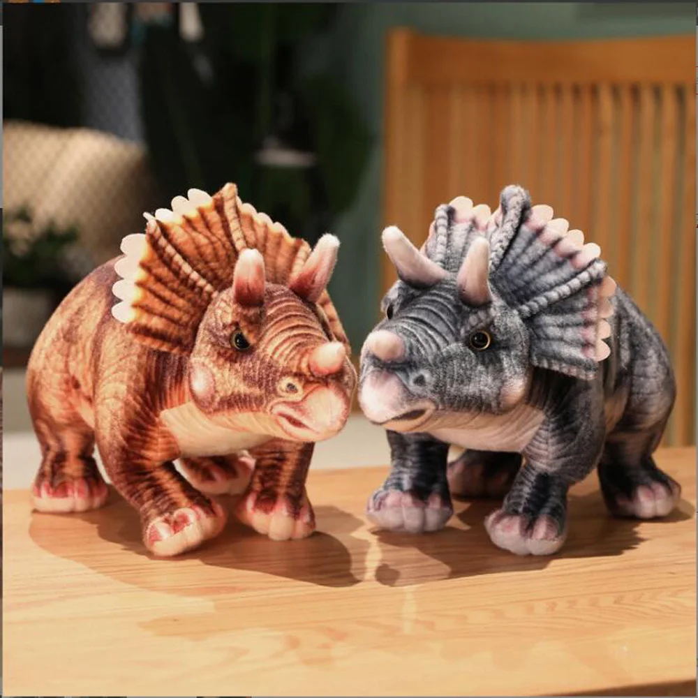 Cartoon Simulation Triceratops Dinosaur Stuffed Children Plush Toy children s dinosaur track car variety of assembled boys racing puzzle assembled electric toys