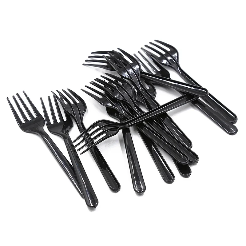 100Pcs/pack Long Handle Fork Reusable Plastic Disposable Forks Party Picnic Pack Tableware Thickening Fine Food Knife