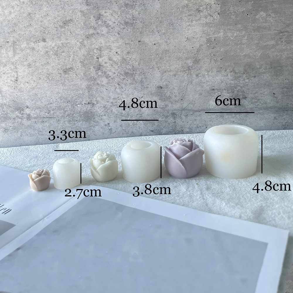 3D Rose Flower Fondant Mold Rose Shape Silicone Mold Resin Candle for Cake Decoration Chocolate Soap Candy Making