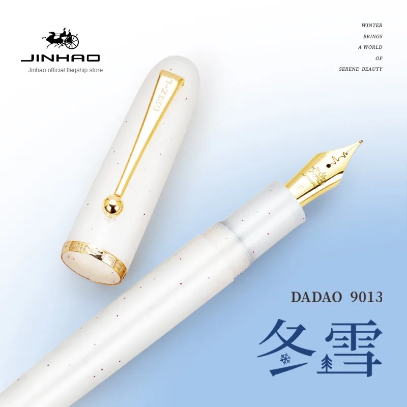 Elegant Jinhao Fountain Pen with Acrylic Heartbeat Design for Calligraphy and Writing