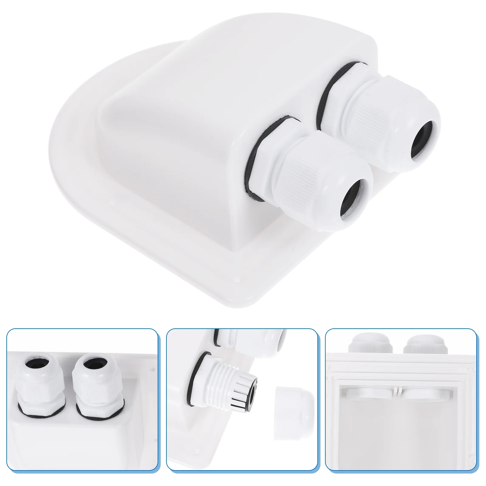 

Dual Cable Entry Box Cars RV Accessory Hole Double Holes Gland Abs Project Wire