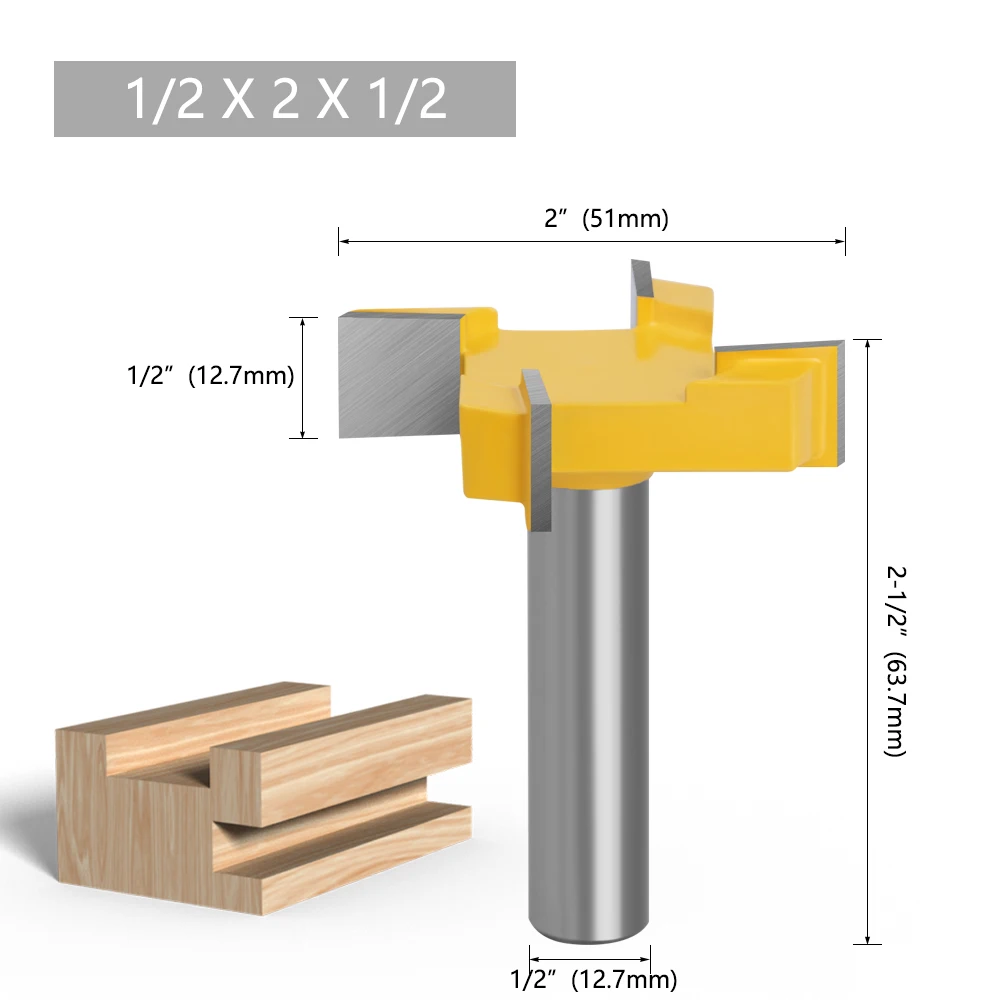 LAVIE 1pc 4 Rand T Typ Stoßen Cutter Holz Werkzeug Router Bits Für Holz Industrie Grade Fräser Schlitzen – Detail 4