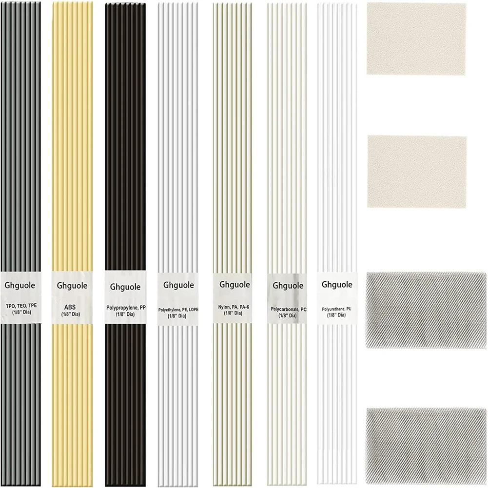 

Welding Rods Simplify Plastic Repairs 60X 13in 7 Types of Welding Sticks with Stainless Steel Mesh and Sandpaper