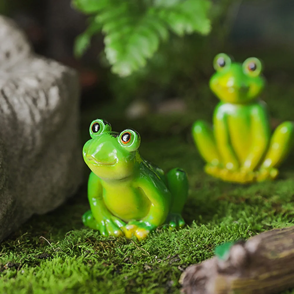 

2Pcs Mini Resin Garden Animal Figurine Decor Figurines Miniature Resin Garden Animal Figurine Decor Ornaments Lifelike Resin