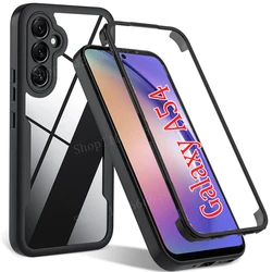 360° Full Coverage Shatterproof Phone Case with Built-In Screen Protector for Galaxy A36 (Black)