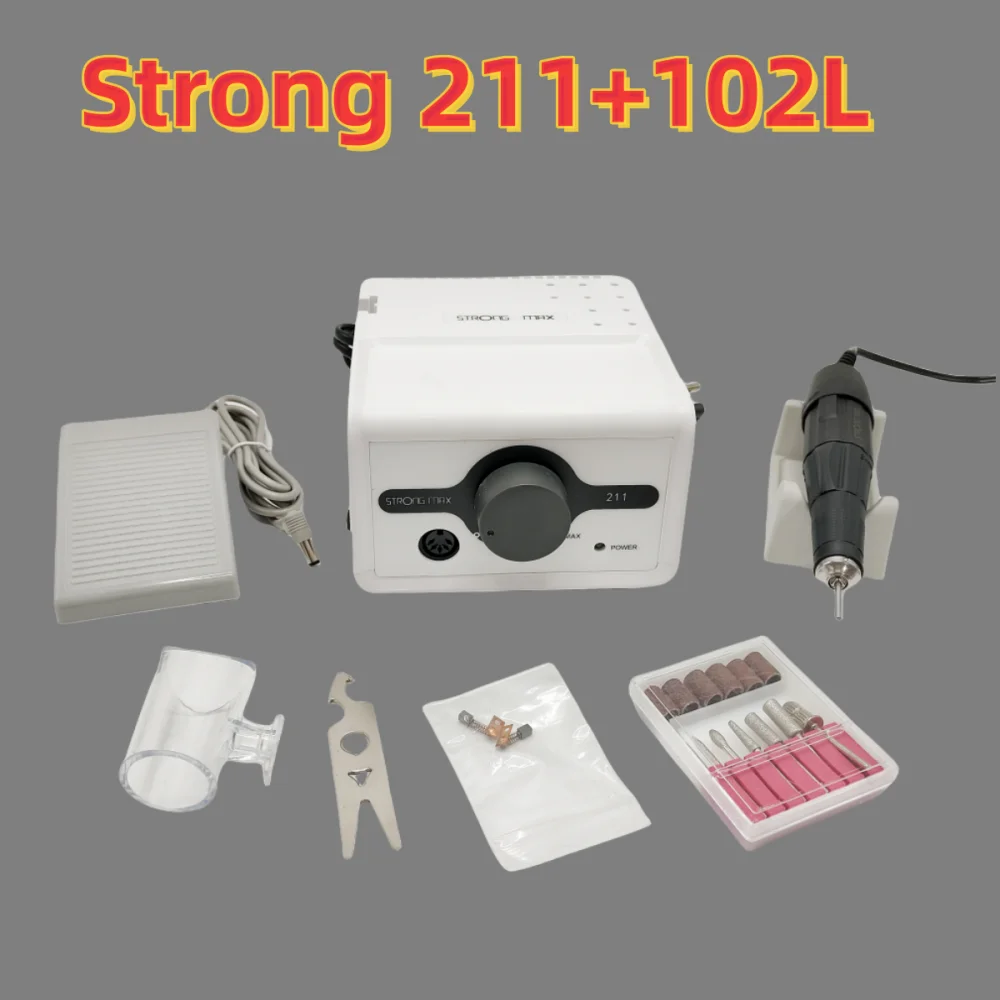 65W STRONG 211 102L Handle 35000rpm Electric Nail Drill Manicure Milling Cutter for Pedicure Machine Professional Nail File Bit 2