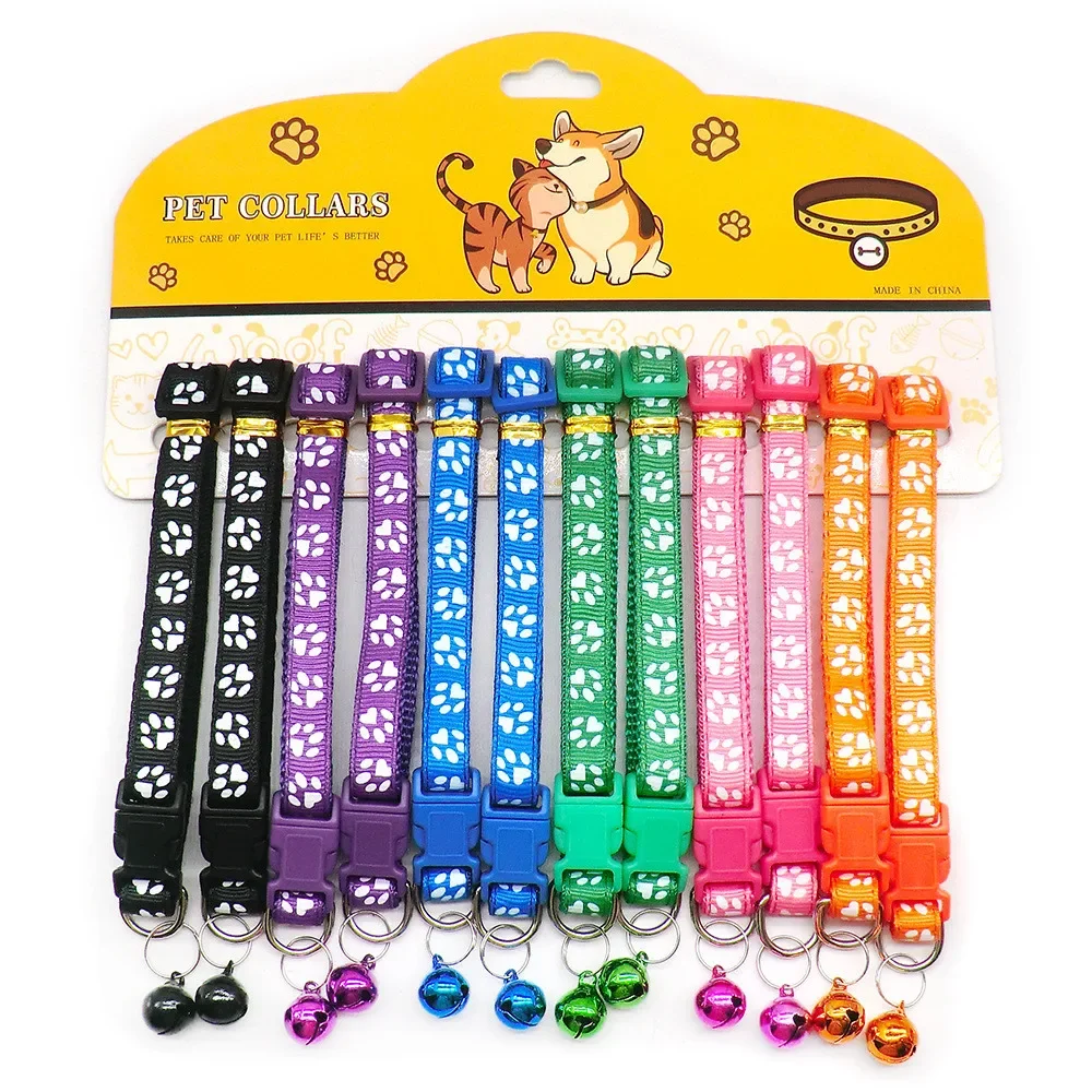 Dog Collar with Bell Nylon Dog Cat Collar Neck Strap Camo Adjustable 12Pcs Pet Accessories dog collar,pet collar
