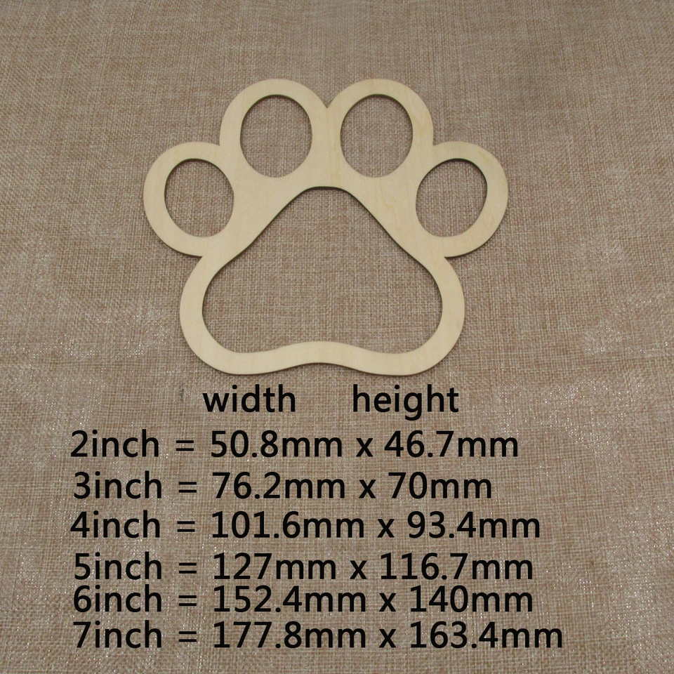 30 sagome in legno a forma di zampa di cuore, in legno, a forma di artiglio di gatto, ornamenti da appendere con corde, per decorazioni fai da te per
