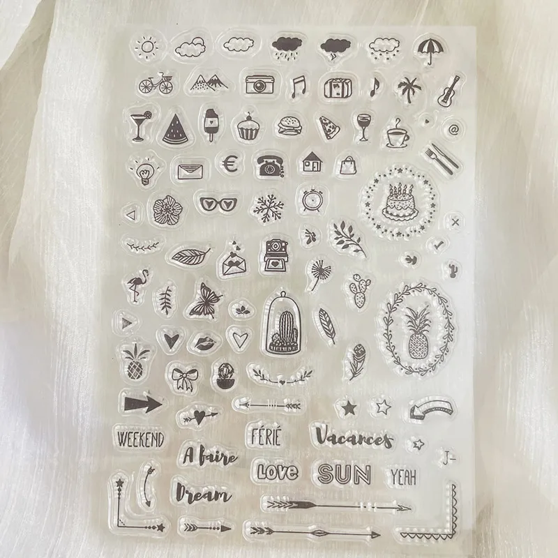 planner small object Clear Stamp Transparent Silicone Stamp Seal Sheet For Scrapbooking Photo Album Decoration clear stamps clear rubber stamps