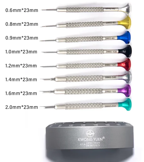 스테인레스 스틸 시계 스크루 드라이버, ETA2892 무브먼트, 0.6-2.0mm