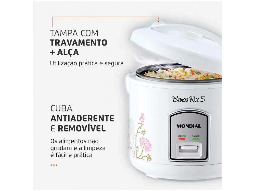 Panela de Arroz Elétrica Mondial Bianca Rice - 220V 5