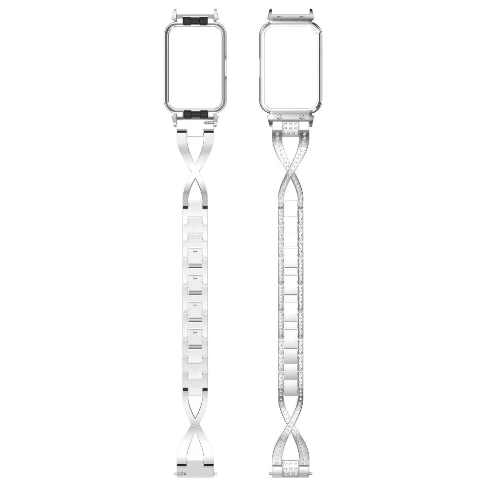Luxury Metal Studded Diamond Strap Bracelet with Protective Screen Replacement