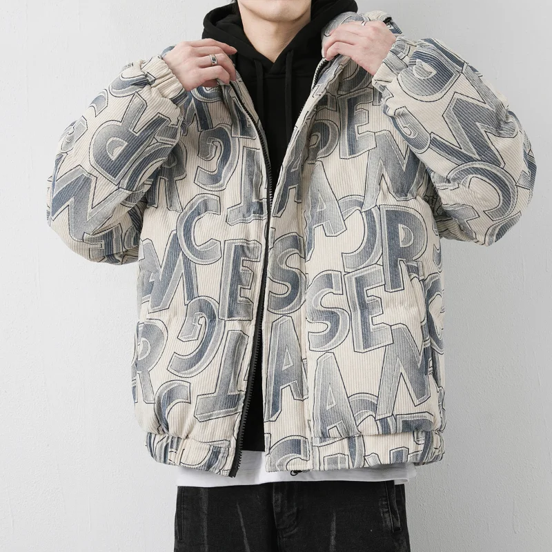 New Corduroy Cotton Caot for Man  Coat Winter Cotton Jacket  Thickened Loose Fashion Trend Casual Bread Jacket Men Clothing