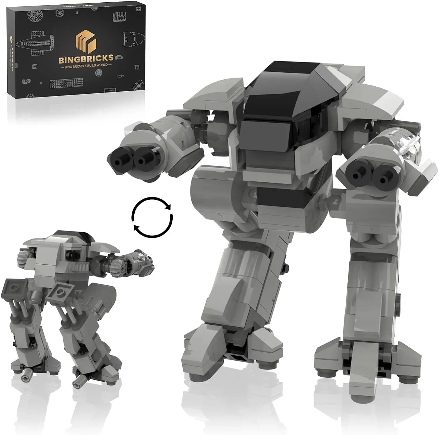 

Xbrick ED-209 робот для правоохранительных органов боевой механический доспех Строительная игрушка, 269 шт. мобильный костюм крутая модель механической экшн-фигурки