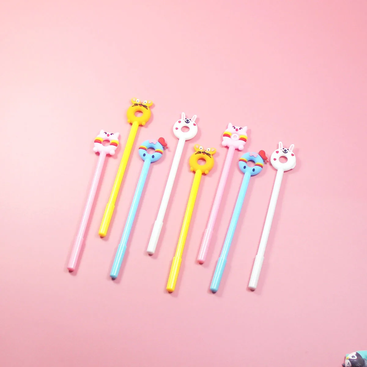

100 Pcs Ins Wind Neutral Water Pen 0.5mm Black Needle Girl Carbon Cute Gel Pen Office Accessories