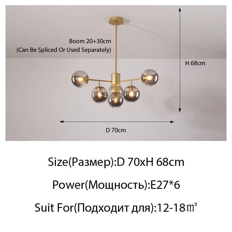 Modern Nordic Led Chandelier Pendant Lamp Living Room Kitchen Dining Room Bedroom Home Indoor Lighting Glass Ball Hanging Lights modern chandeliers Chandeliers