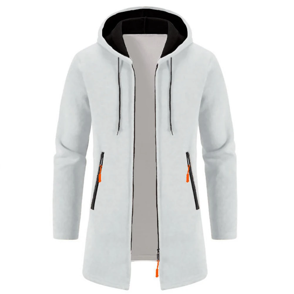 Autumn Men's Sweatercoat Tops Long Sleeve Thin Fleece Zip Up Winter Hooded Jackets Male Sweater Cardigans Knitwear