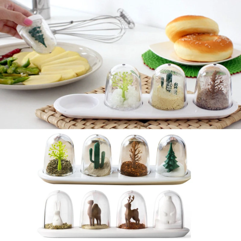 Creative Cute Spice Jar Kawaii Animal Forest View Spice Bottle Pepper