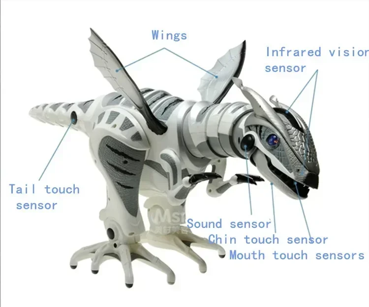 [Funny Multi-function Jurassic sensing intelligent infrared remote control RC robot programming mechanical dinosaur robosaur toy 3