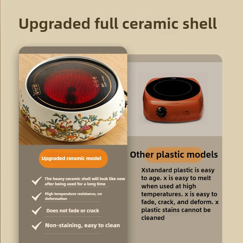 220V Electric Tea Stove with 1000ML Glass Tea Boiler for Home Use Including electric ceramic stove