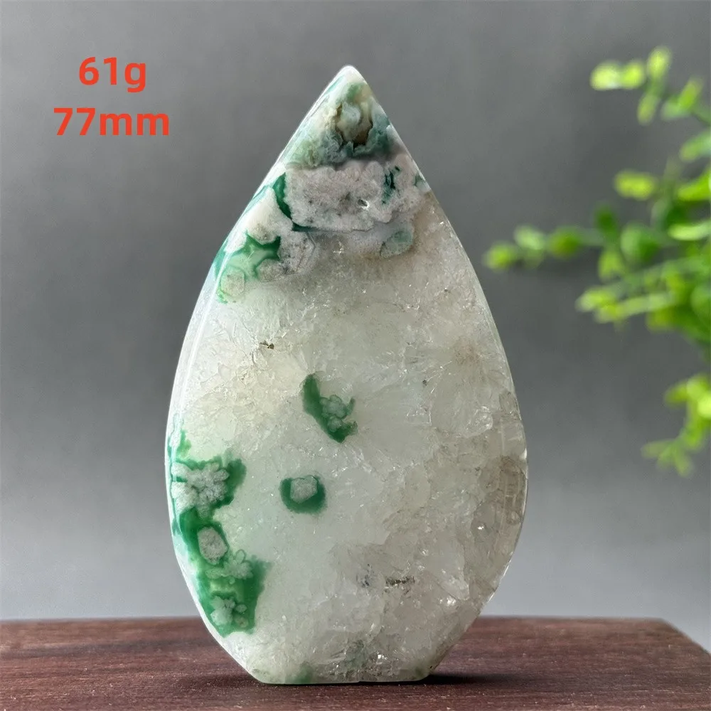 Natural Green Cherry Blossom Agate Free Shape Torch Reiki Healing Spirit Meditation Witchcraft Evil Reversal Energy Home Decor