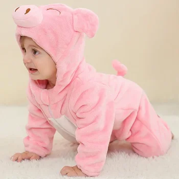 Costume da animale per bambini Purim Neonato Cartone animato Pagliaccetto Infantile Bambini Tuta animale Ragazze Maiale Pigiama Vestiti Halloween