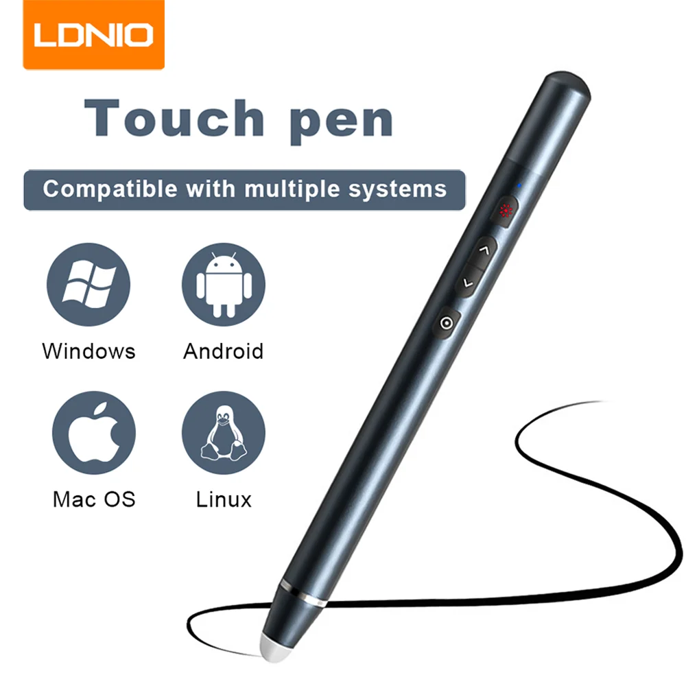 LDNIOPPTWirelessPresenterLaserPointerScreenTouchPenforApple
