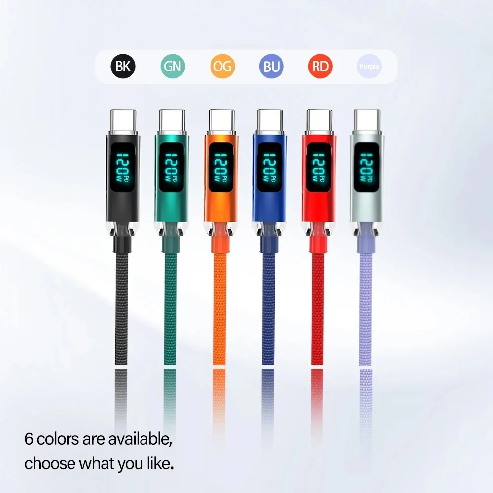 6A USB 타입 C 케이블 - USB C PD 120W 고속 충전 케이블 (OPPO, Realme, Huawei, Poco, , iPhone 15/16 디스플레이 케이블 호환)