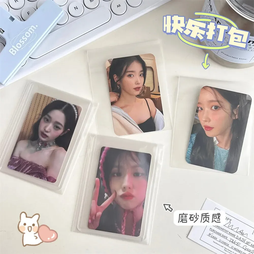 

100Pcs/pack Transparent Self-adhesive Opp Bag Kpop Idol Photo Cards Protective Storage Bag Photocard Card Sleeves