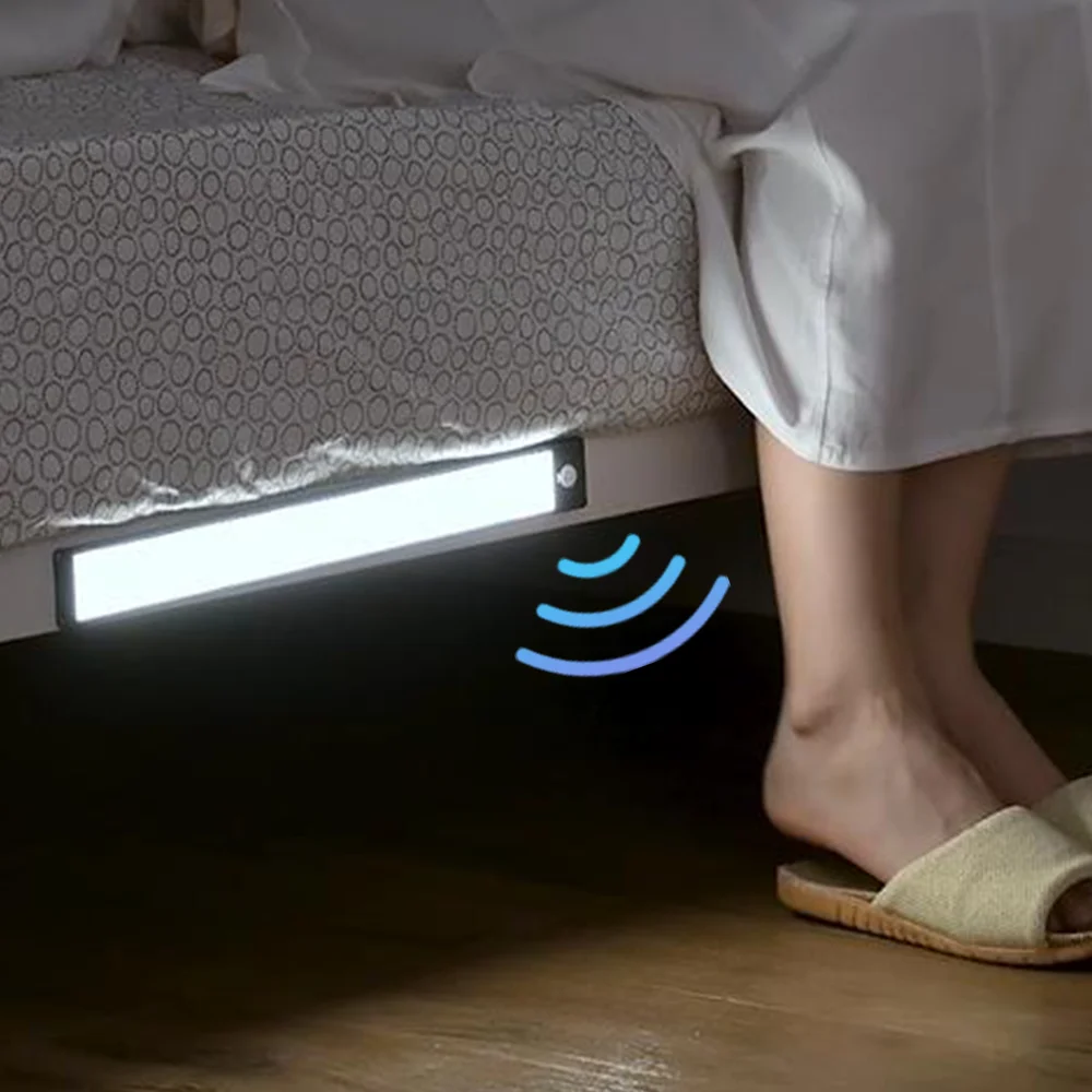 

LED With Motion Sensor Light Night Wireless USB Under Cabinet Light For Kitchen Cabinet Bedroom Induction Charger Lamp Light