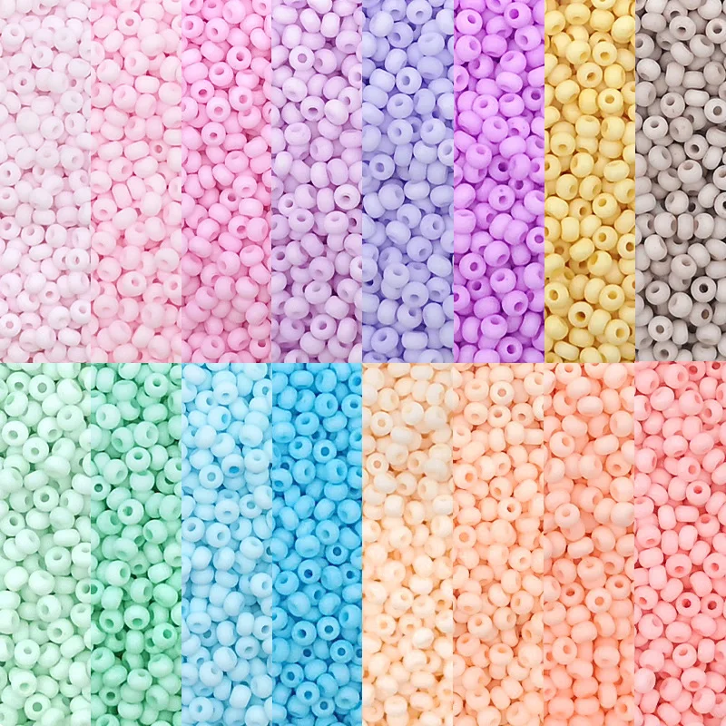 2mm 3mm 4mm 매트 마카롱 컬러 유리 씨앗 비즈 8/0 DIY 수제 보석 액세서리 만들기위한 유니폼 라운드 스페이서 비즈