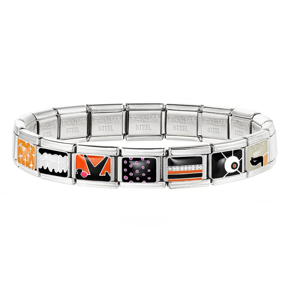 GEMOSA Fashions Bunte Maniküre Cartoon Haus Charms Schmuck Italienische Link Fit 9mm Edelstahl Perlen DIY Herstellung Von Armbändern – Detail 2