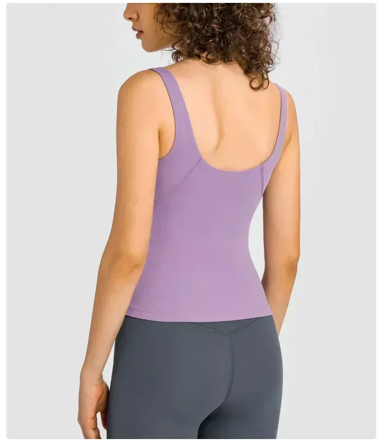 Lemon Align Women Pilates Sports Vest With Chest Pad Sexy Back High Elasticity Breathable Quick-drying Fitness Running Yoga Tops