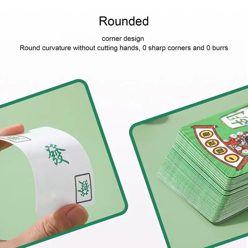 Chinese Mahjong Card Game Waterproof Mah Jong Playing Card Classic Game 144-Card Deck Mahjong Playing Card For Family Gatherings 4