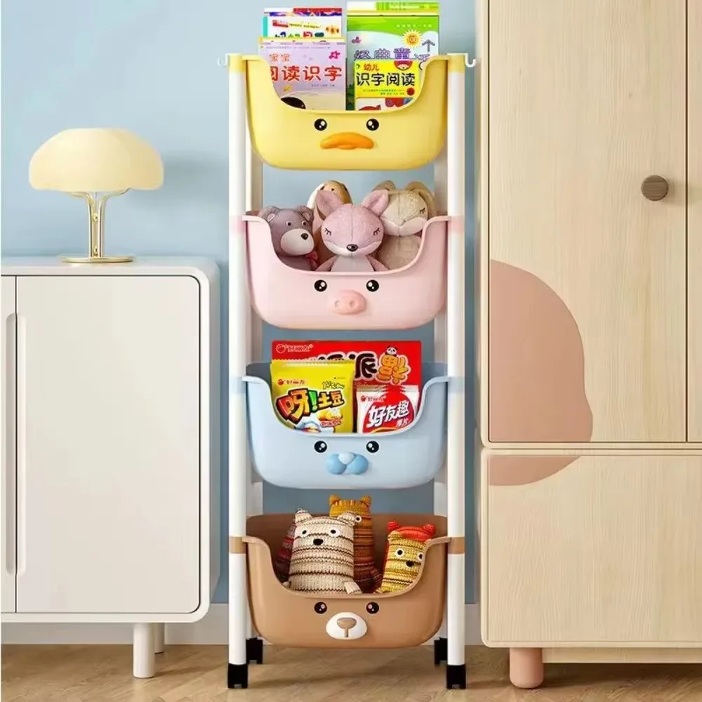 Toy Storage Trolley for Miscellaneous Items U-Shaped Opening Design Household Multi-Layer Kitchen Fruit Vegetable Storage Rack