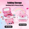 Kids Makeup Kit For Girls Princess Real Washable Pretend Play Cosmetic Set Toys With Mirror Non Toxic Safe Birthday Gifts M714 2