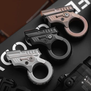 Azu EDC Youth Edition Flip Pushing Slider Gun Fidget Spinner Decompression Metal Push Card Ratchet Stress Relief Fingertip Toy 1