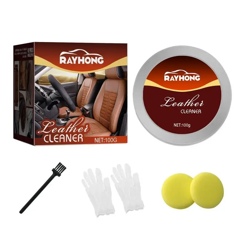 Leather Cream Beeswax 100g Natural Leather Conditioner Caring Cleaner Supplies Furniture Car Seats Shoes Boots Bags leather cleaning cream leather care cream