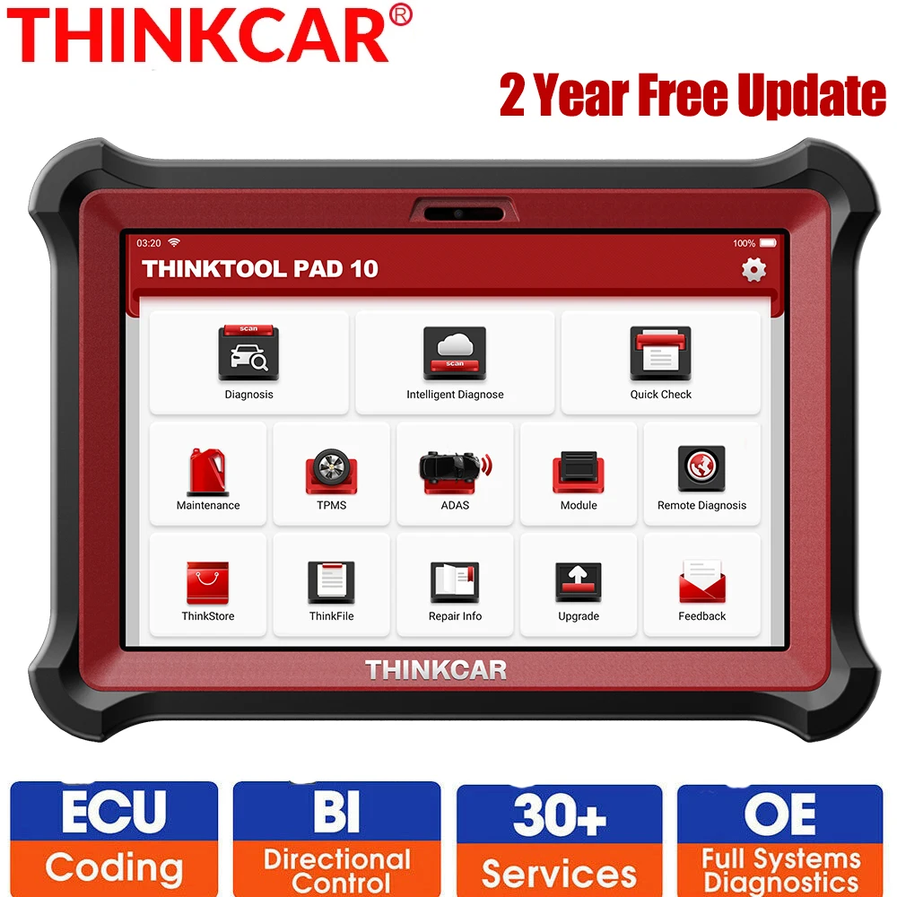 THINKCAR ThinkTool PAD 10 OBD2 сканер 34 сброс полная система онлайн кодирование